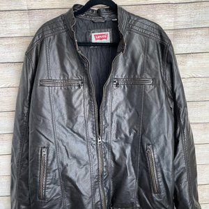 Levi's Men's Faux Leather Jacket Dark Brown Size XXL